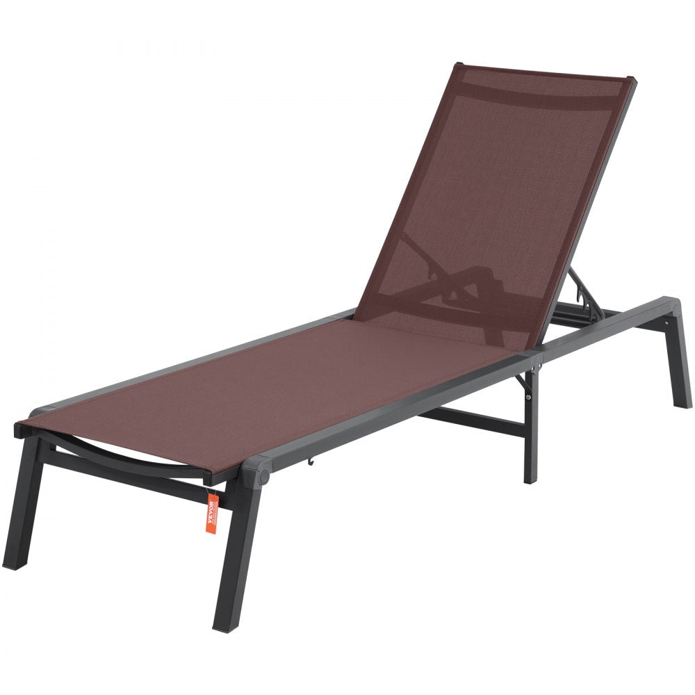 6151 - Adjustable 5-Position Aluminum Chaise Lounge Chair Set for Outdoors