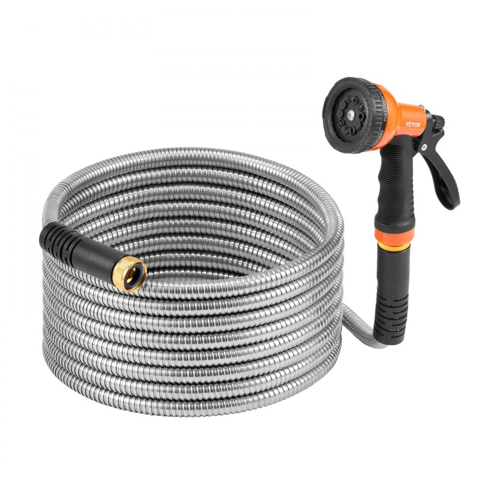 FH-SS01 - 25 ft Stainless Steel Hose with 10-Pattern Nozzle