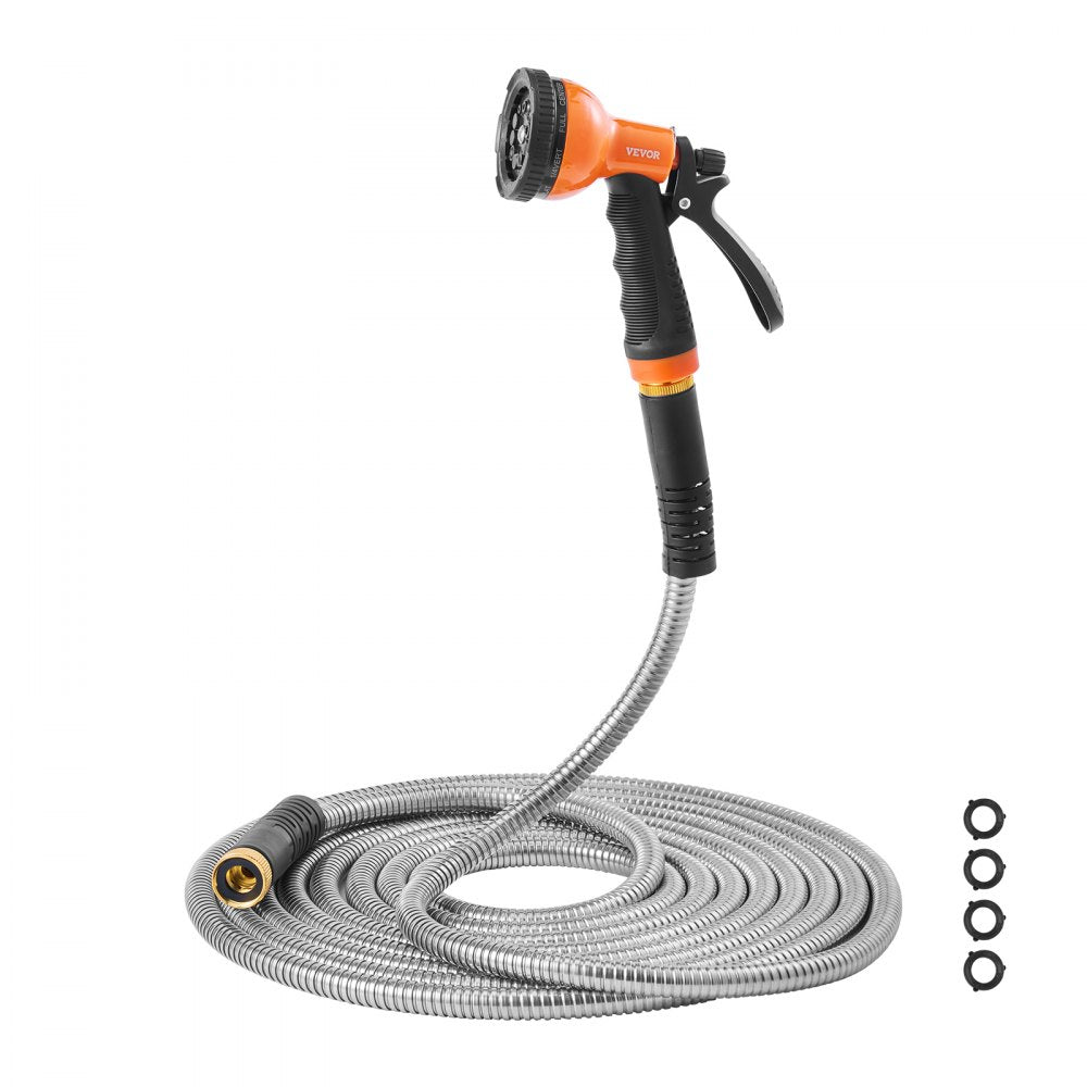FH-SS01 - 25 ft Stainless Steel Hose with 10-Pattern Nozzle