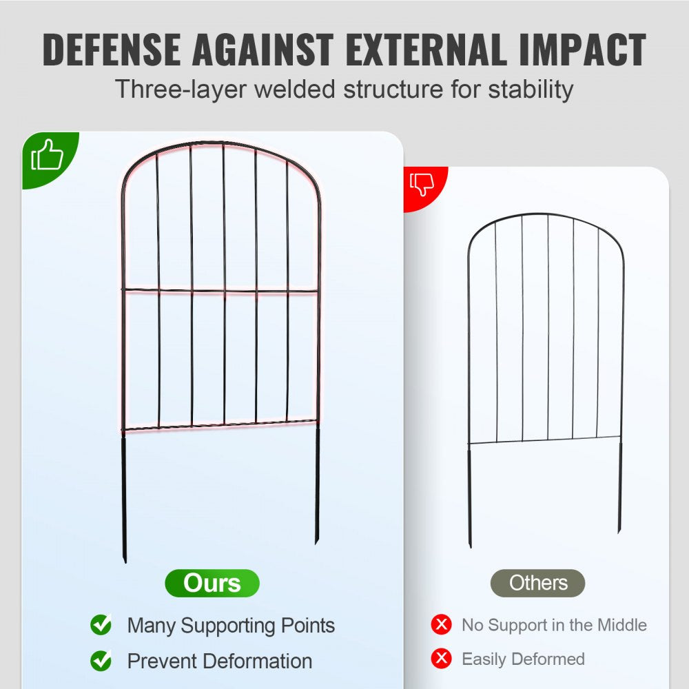 610x330-10 - 24" High Metal Garden Fence with Spike Spacing for Pets