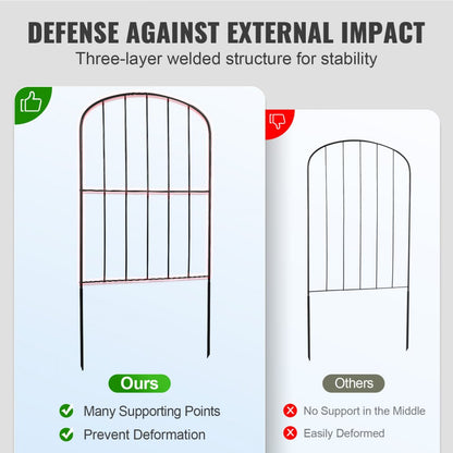 610x330-10 - 24" High Metal Garden Fence with Spike Spacing for Pets