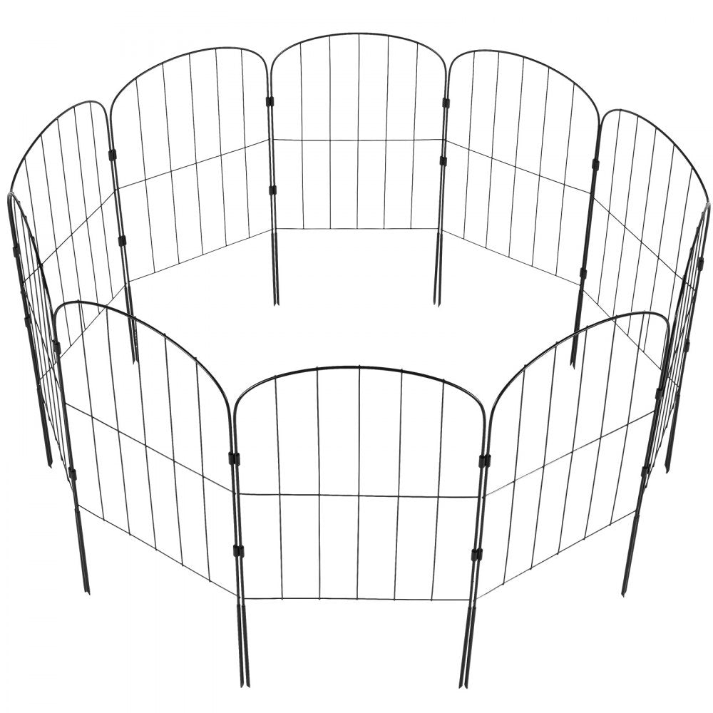 610x330-10 - 24" High Metal Garden Fence with Spike Spacing for Pets