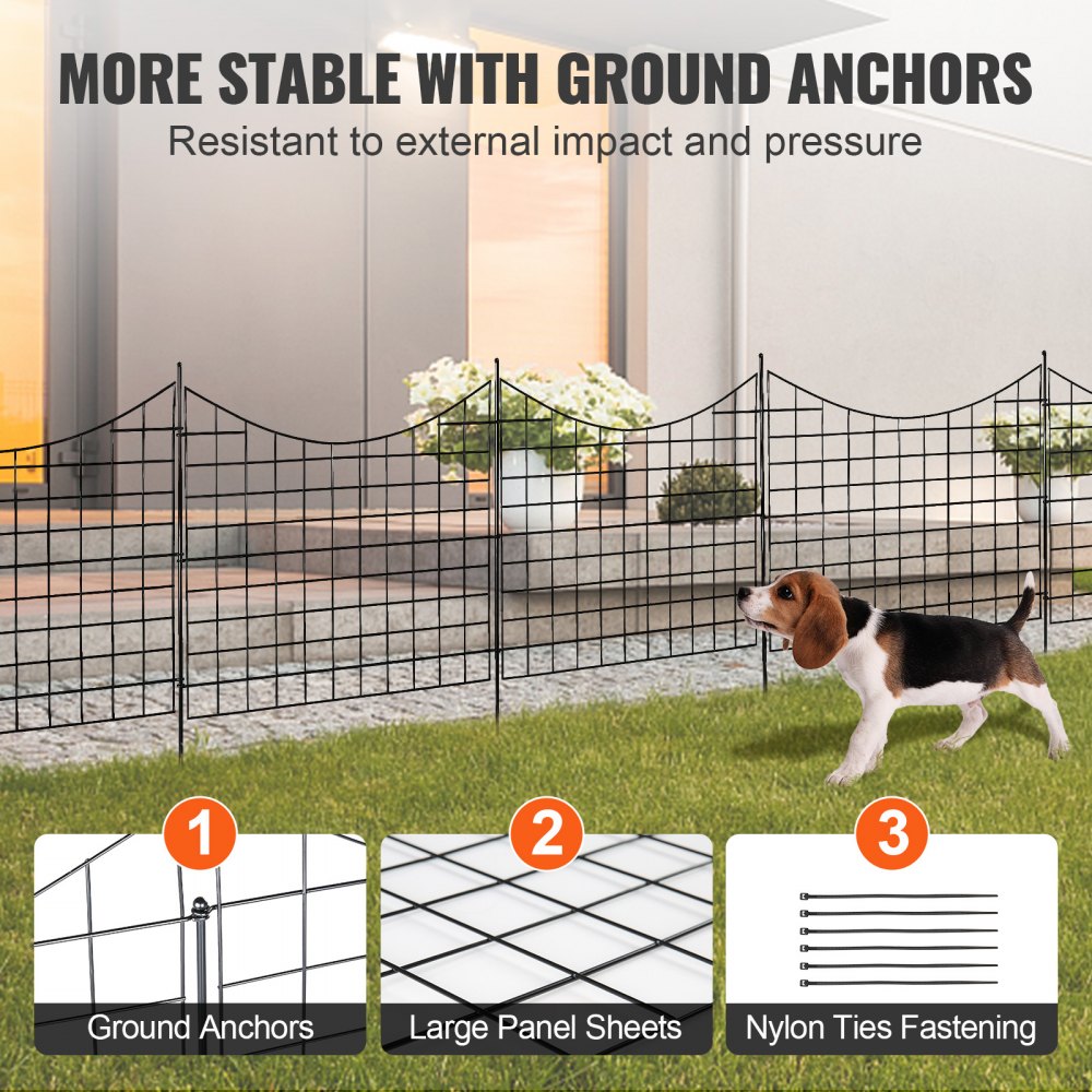 635x750-5 - 36.6in Metal Garden Fence for Pets and Plants