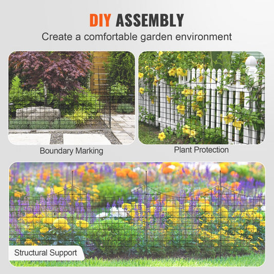635x750-5 - 36.6in Metal Garden Fence for Pets and Plants