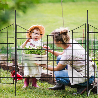 635x750-5 - 36.6in Metal Garden Fence for Pets and Plants