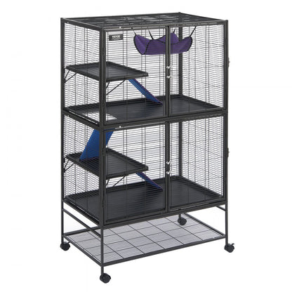JM-XC-084 - 64.6" Metal 4-Tier Ferret Cage with Ramps & Hammock