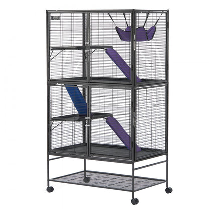 JM-XC-084 - 64.6" Metal 4-Tier Ferret Cage with Ramps & Hammock