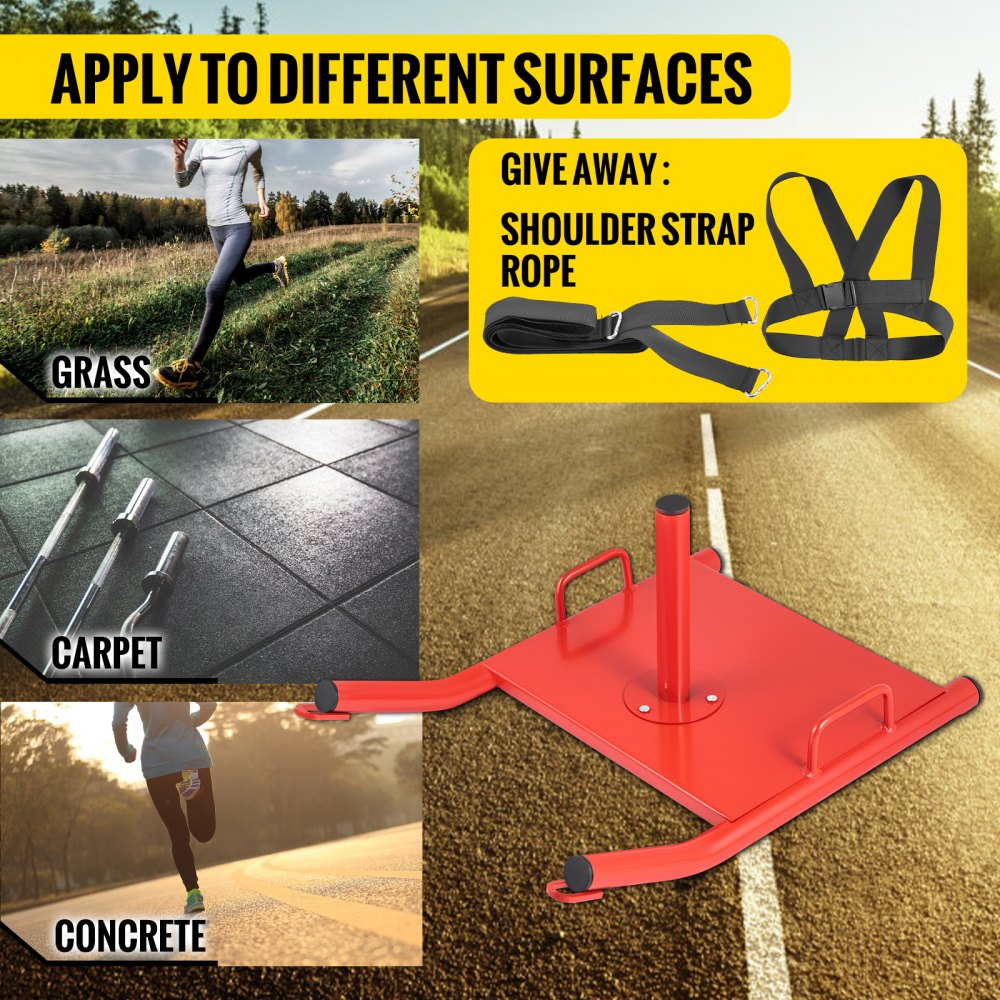 010200485503 - Durable Speed Training Sled for Weight Dragging, 500 lb Capacity