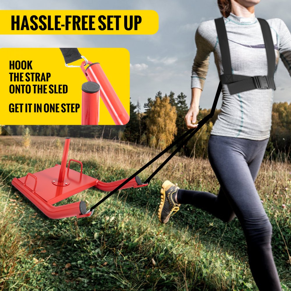 010200485503 - Durable Speed Training Sled for Weight Dragging, 500 lb Capacity