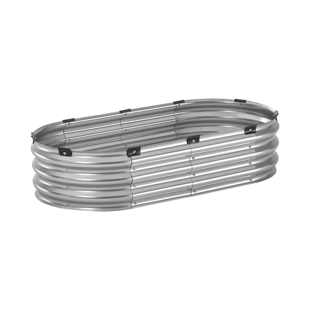 GM61003-120X60X27CM - Sturdy 4x2 ft Metal Raised Garden Bed with Gloves