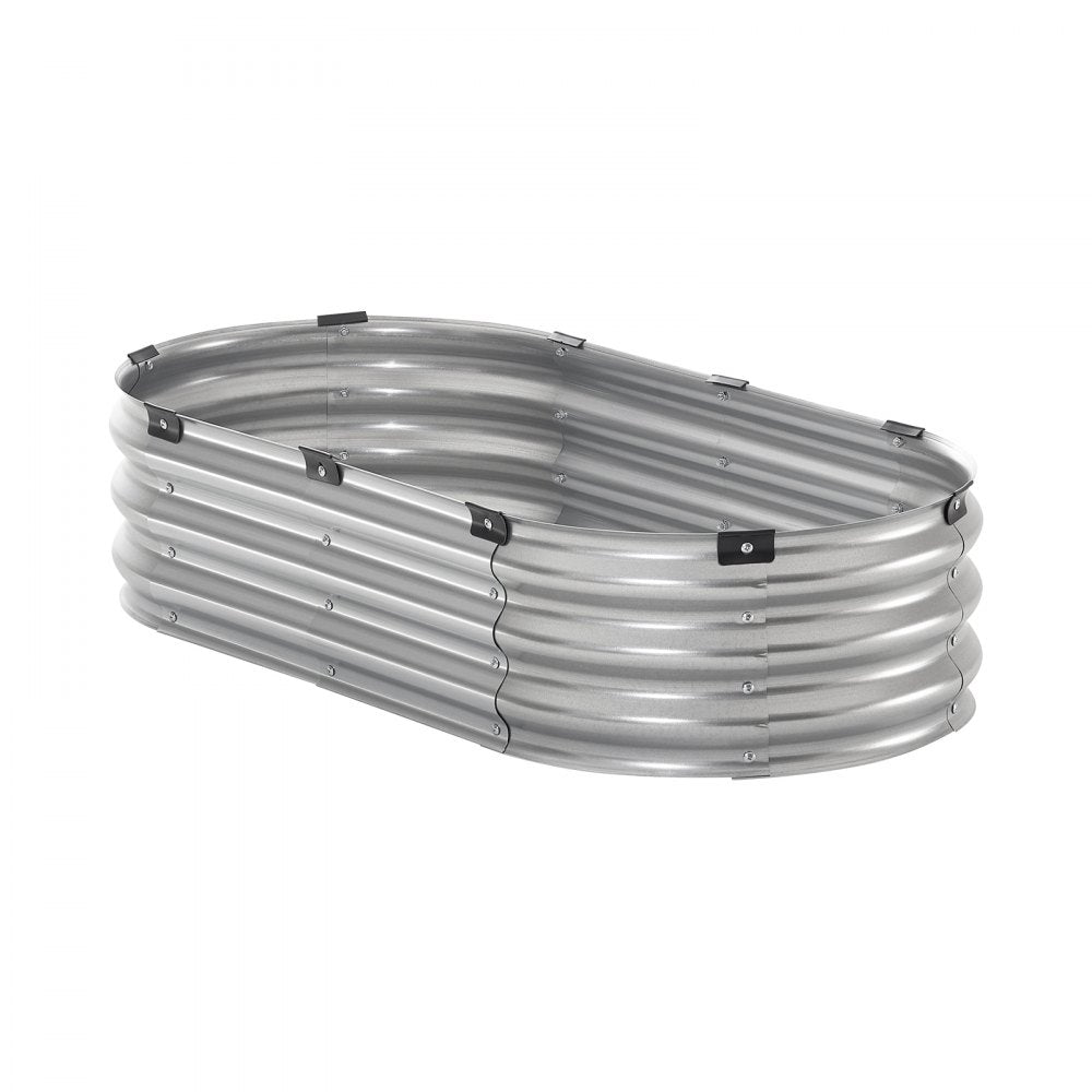 GM61003-120X60X27CM - Sturdy 4x2 ft Metal Raised Garden Bed with Gloves