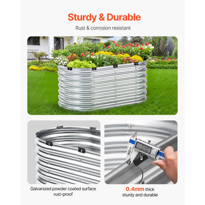 GM61003-120X60X57CM - 4x2 ft Rust-Resistant Metal Raised Garden Bed for Planting