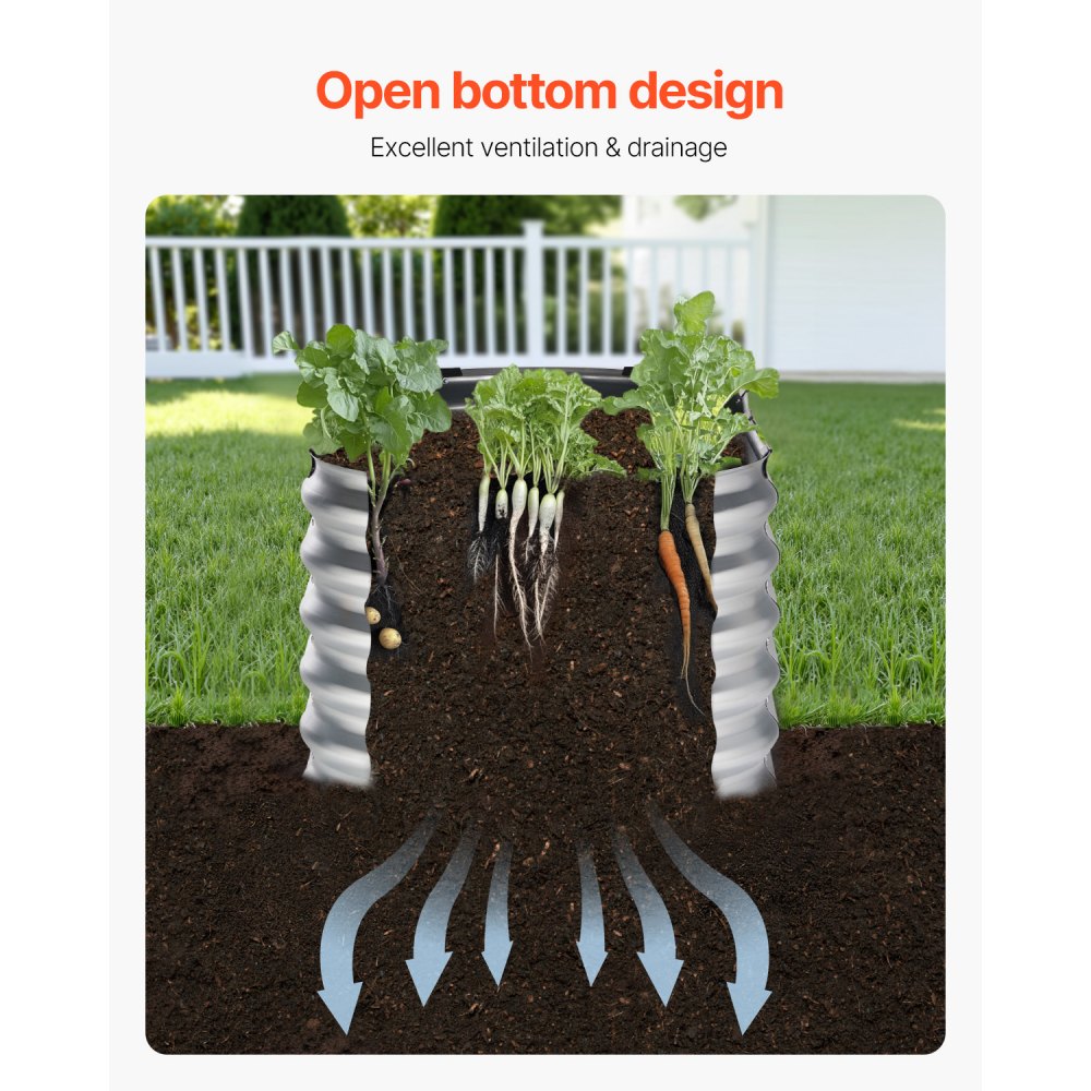 GM61003-120X60X57CM - 4x2 ft Rust-Resistant Metal Raised Garden Bed for Planting