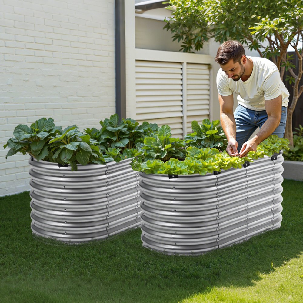 GM61003-120X60X57CM - 4x2 ft Rust-Resistant Metal Raised Garden Bed for Planting