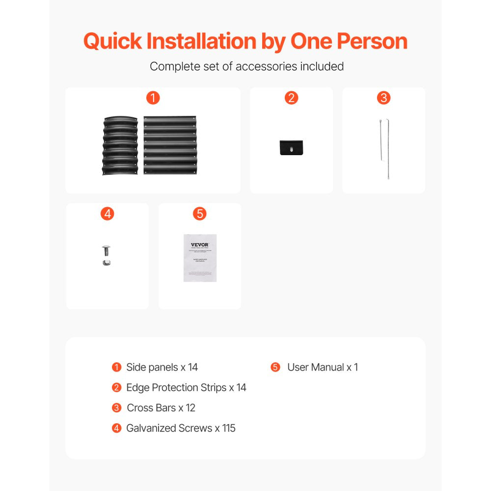 GM61003-240X60X57CM - 8x2ft Metal Raised Garden Bed for Deep-Rooted Plants