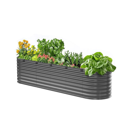 GM61003-240X60X57CM - 8x2ft Metal Raised Garden Bed for Deep-Rooted Plants
