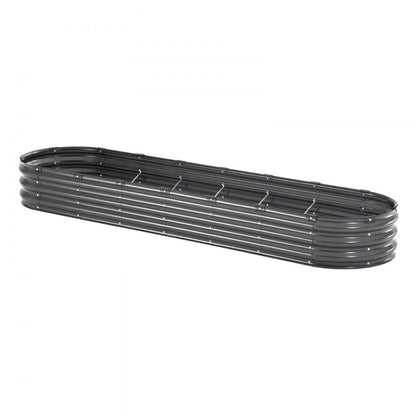 GM61003-240X60X27CM - Durable 8x2 ft Metal Raised Garden Bed for Deep-Rooted Plants