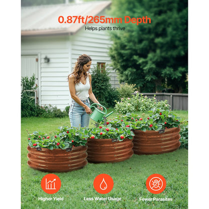 GM61003-60X60X27CM - Durable Metal Raised Garden Bed 60x60x27cm for Thriving Plants