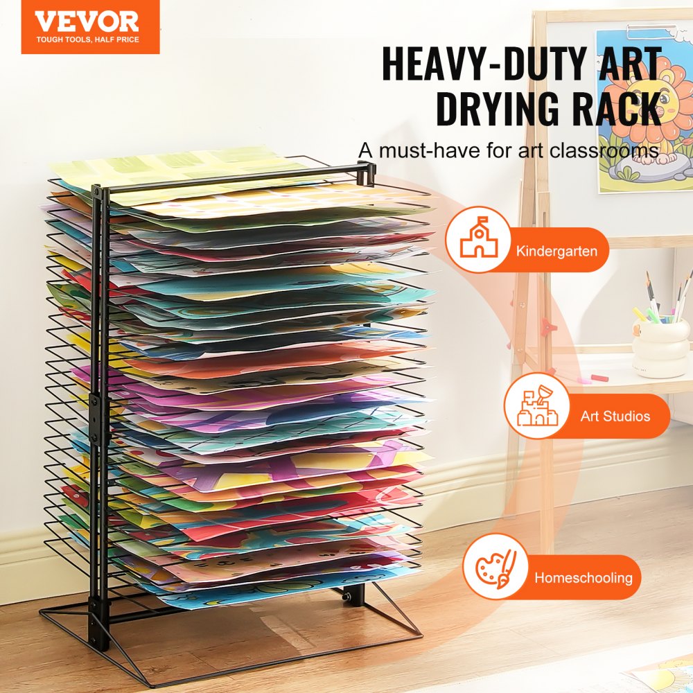 HS-LH4 - VEVOR 50-Shelf Art Drying Rack for Canvas & Paper