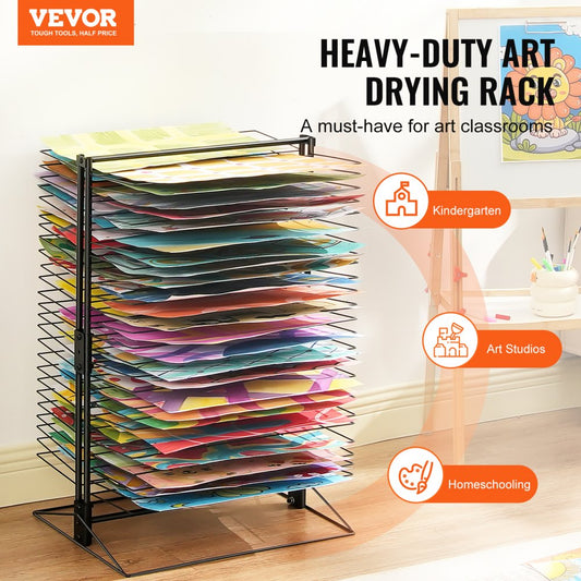 HS-LH4 - VEVOR 50-Shelf Art Drying Rack for Canvas & Paper