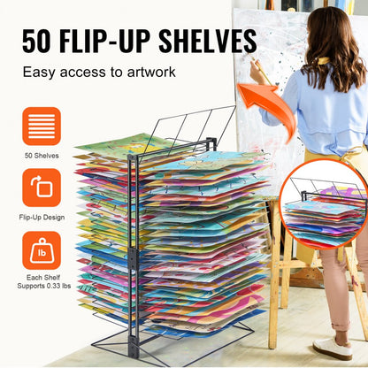 HS-LH4 - VEVOR 50-Shelf Art Drying Rack for Canvas & Paper