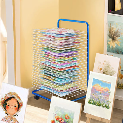 HS-LH3 - VEVOR Art Drying Rack with 25 Adjustable Shelves, All-Metal Design