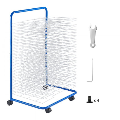 HS-LH3 - VEVOR Art Drying Rack with 25 Adjustable Shelves, All-Metal Design