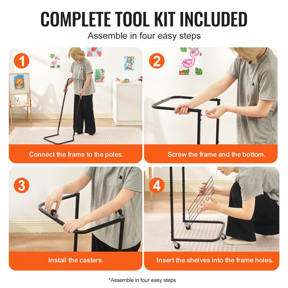 HS-LH1 - Metal Art Drying Rack with 25 Shelves & Wheels