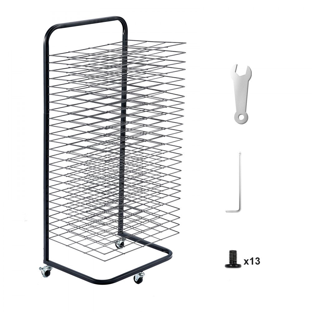 HS-LH1 - Metal Art Drying Rack with 25 Shelves & Wheels