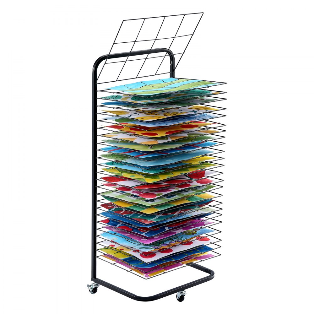 HS-LH1 - Metal Art Drying Rack with 25 Shelves & Wheels