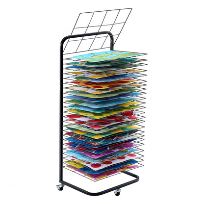 HS-LH1 - Metal Art Drying Rack with 25 Shelves & Wheels