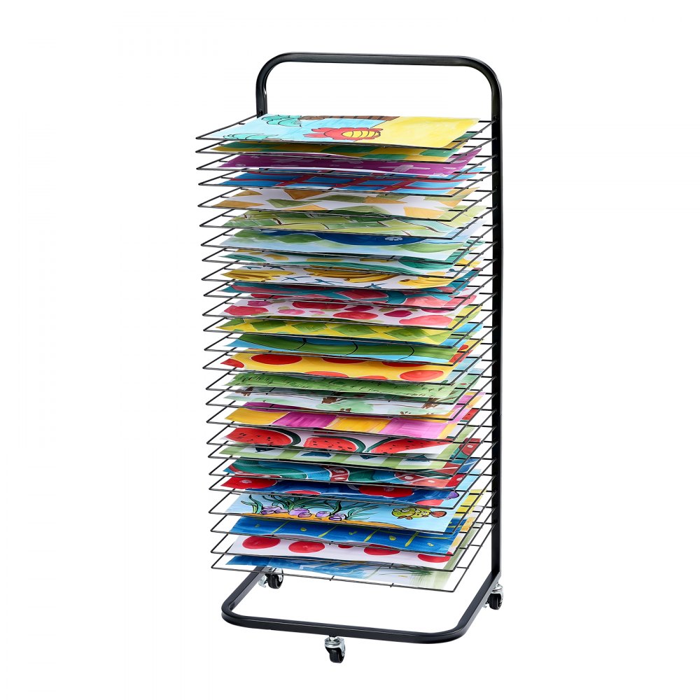 HS-LH1 - Metal Art Drying Rack with 25 Shelves & Wheels