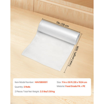 HAVSB0001 - Non-BPA Vacuum Sealer Bags 11" x 50' for Food Storage