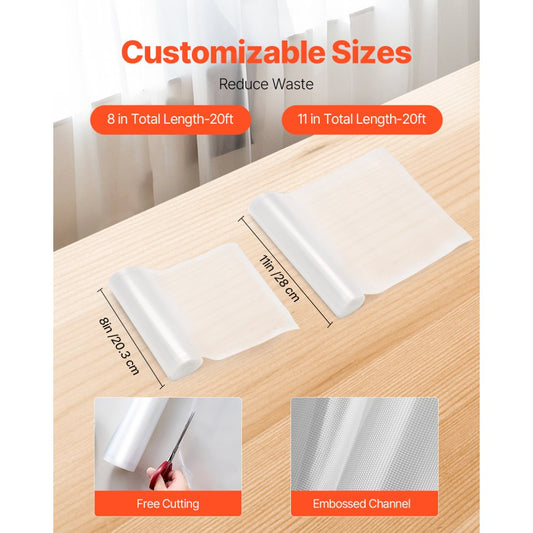 HAVSB0002 - 8" & 11" Non-BPA Vacuum Sealer Bags for Food Preservation