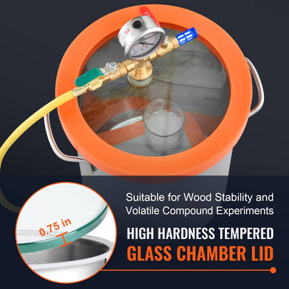 T5 - 5 Gallon Stainless Steel Vacuum Chamber for Wood Stabilization