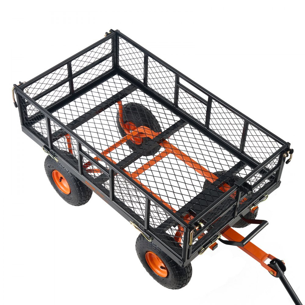 TC4206KB - 400 lbs Capacity Metal Dump Cart with 10" Wheels