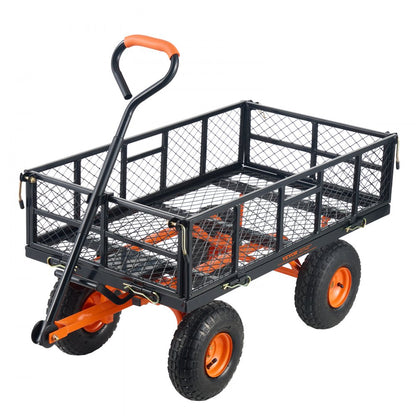 TC4206KB - 400 lbs Capacity Metal Dump Cart with 10" Wheels