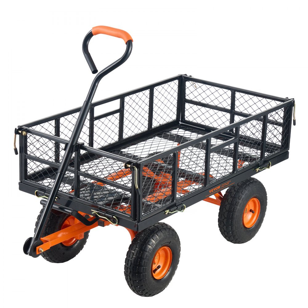 TC4211FKB - 880 lbs Capacity Metal Dump Cart with 10" Wheels
