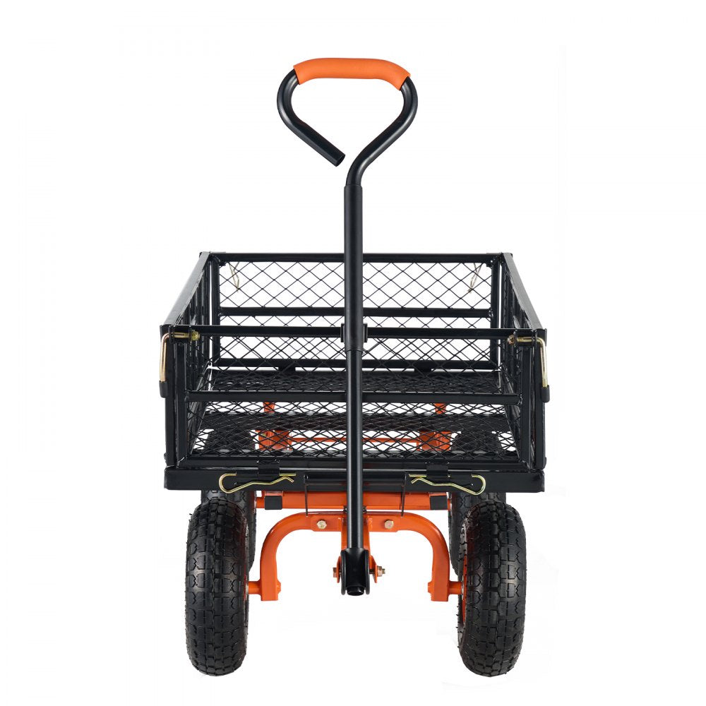 TC4211FKB - 880 lbs Capacity Metal Dump Cart with 10" Wheels