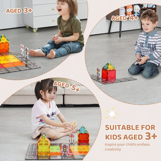 56CXJM8 - 56 PCS Magnetic Tile Set for Creative Building Fun