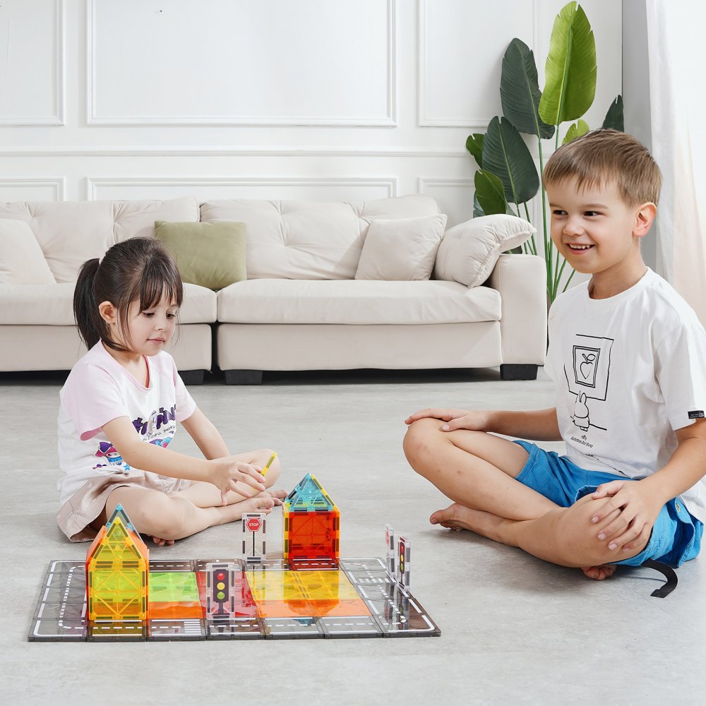 56CXJM8 - 56 PCS Magnetic Tile Set for Creative Building Fun