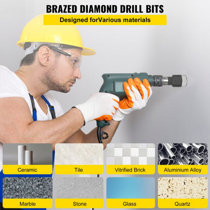 QHKZ6PCS - Versatile Diamond Hole Saw Set for Porcelain, Granite & Marble