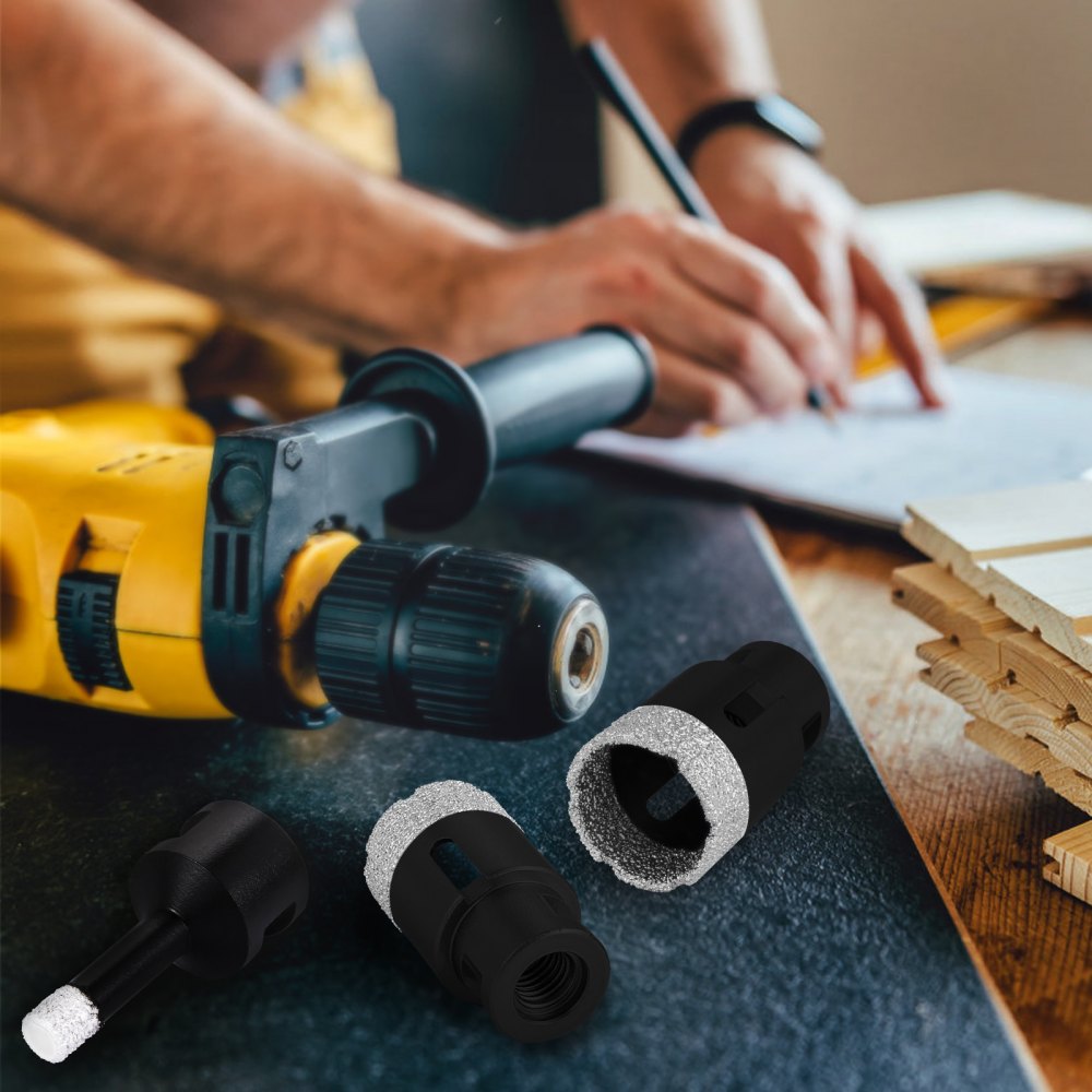 QHKZ6PCS - Versatile Diamond Hole Saw Set for Porcelain, Granite & Marble