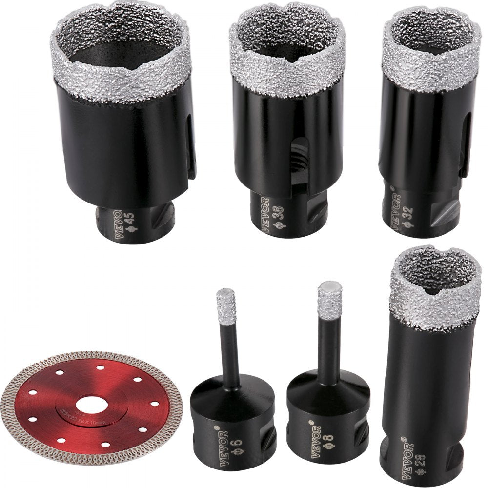 QHKZ6PCS - Versatile Diamond Hole Saw Set for Porcelain, Granite & Marble