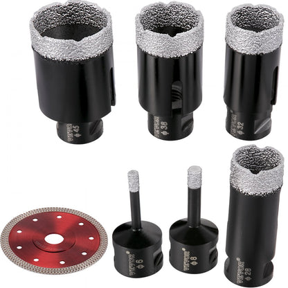 QHKZ6PCS - Versatile Diamond Hole Saw Set for Porcelain, Granite & Marble