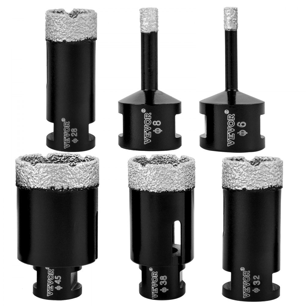 QHKZ6PCS - Versatile Diamond Hole Saw Set for Porcelain, Granite & Marble