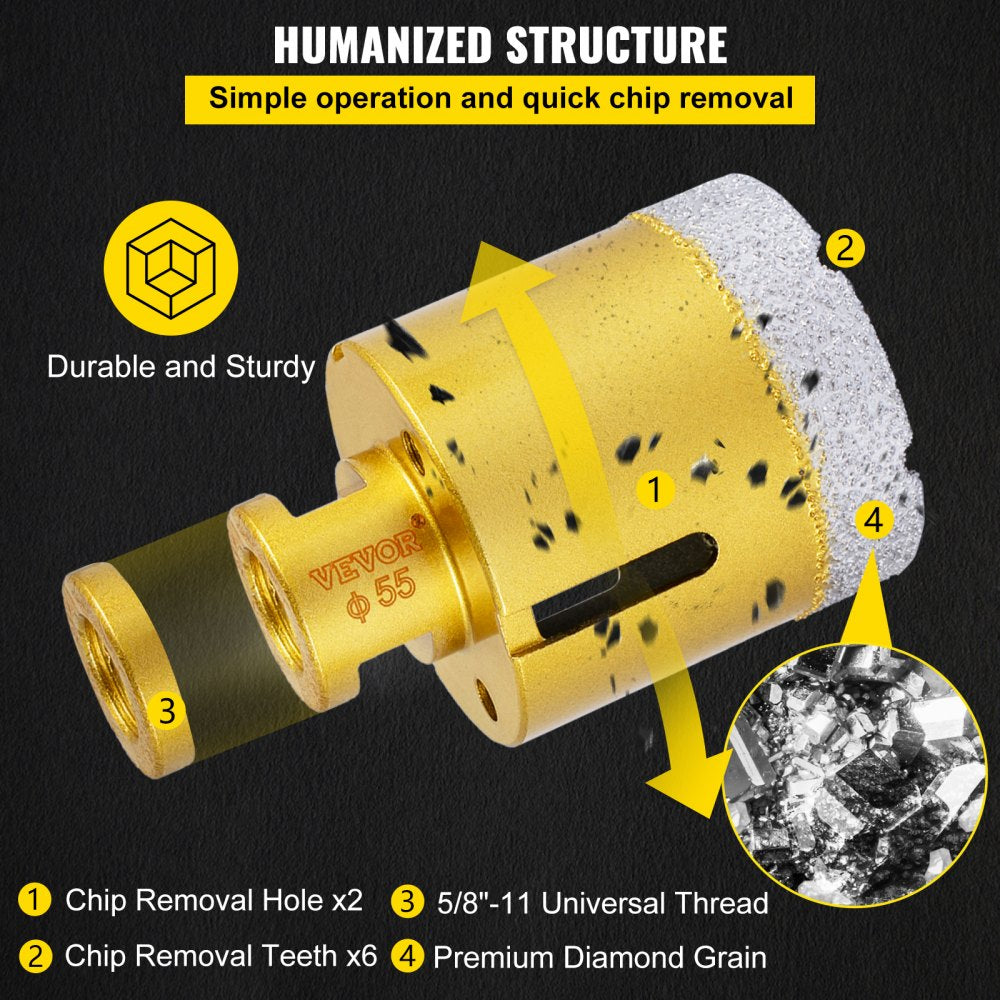 QHKZ7PCS - Premium Diamond Drill Set for Porcelain, Granite & Marble