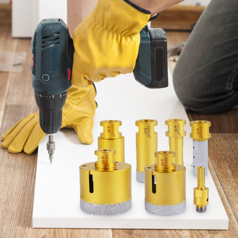 QHKZ7PCS - Premium Diamond Drill Set for Porcelain, Granite & Marble