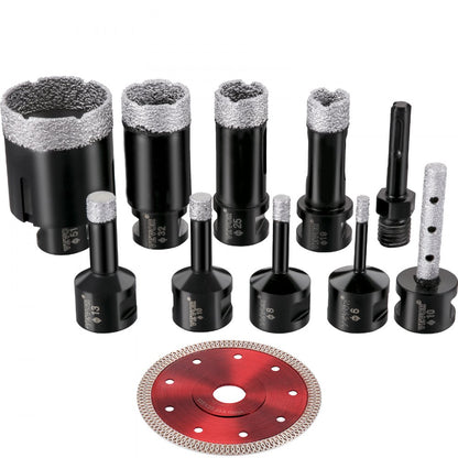 QHKZ10PCS - Premium Diamond Drill Bits Set for Porcelain & Granite