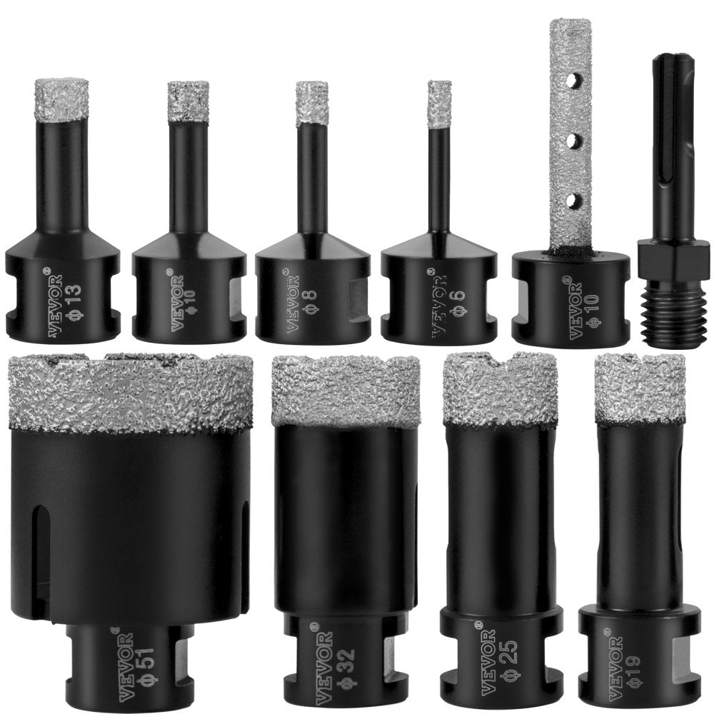 QHKZ10PCS - Premium Diamond Drill Bits Set for Porcelain & Granite
